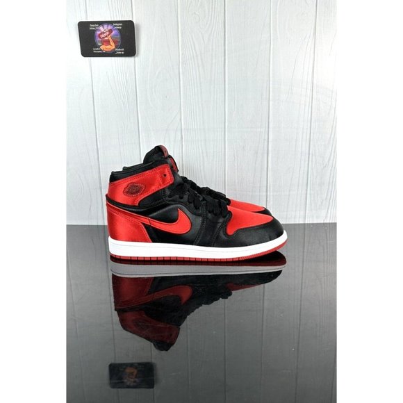 Size 3Y / 4.5 Women Nike Jordan 1 Retro High OG Satin Bred PS FD5304-061 New